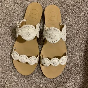 Jack Rogers Lauren Sandal - White/White - Size 7.5
